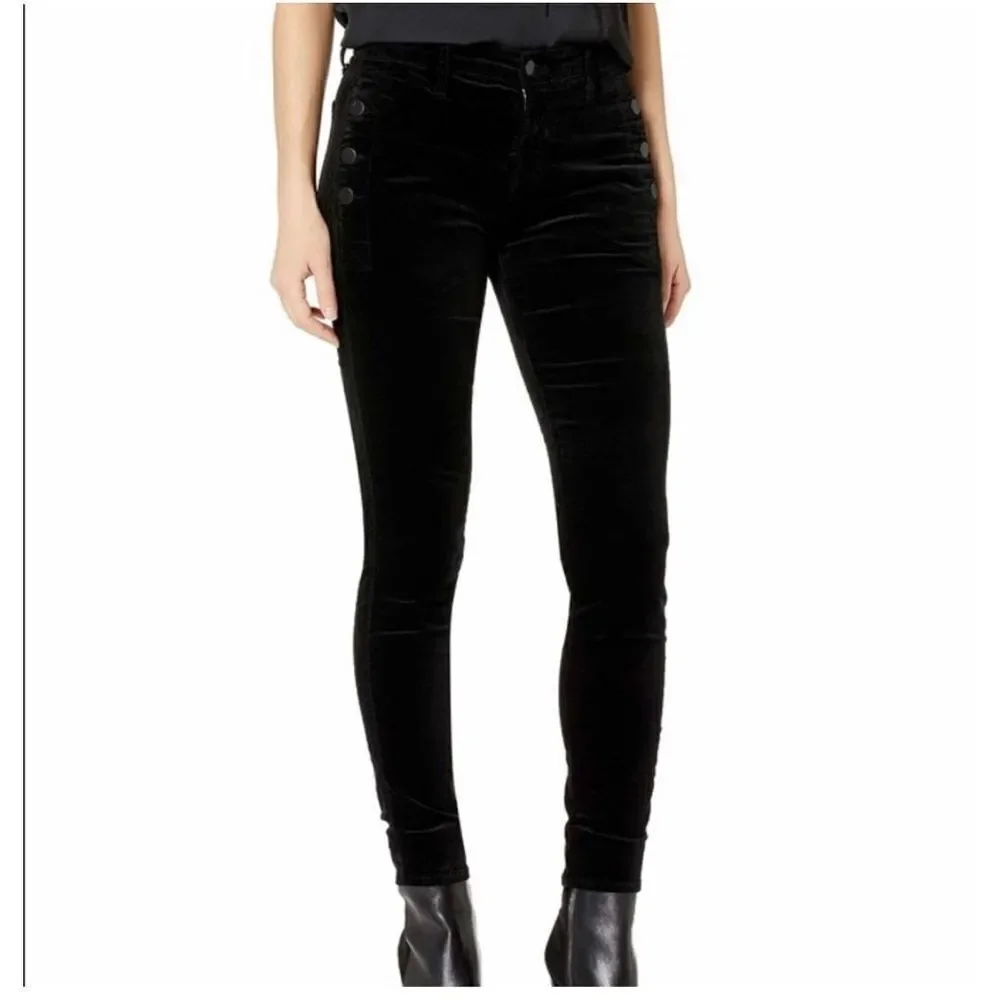 J. Brand Zion Velvet Crop Skinny Jeans in Asphalt Size 26